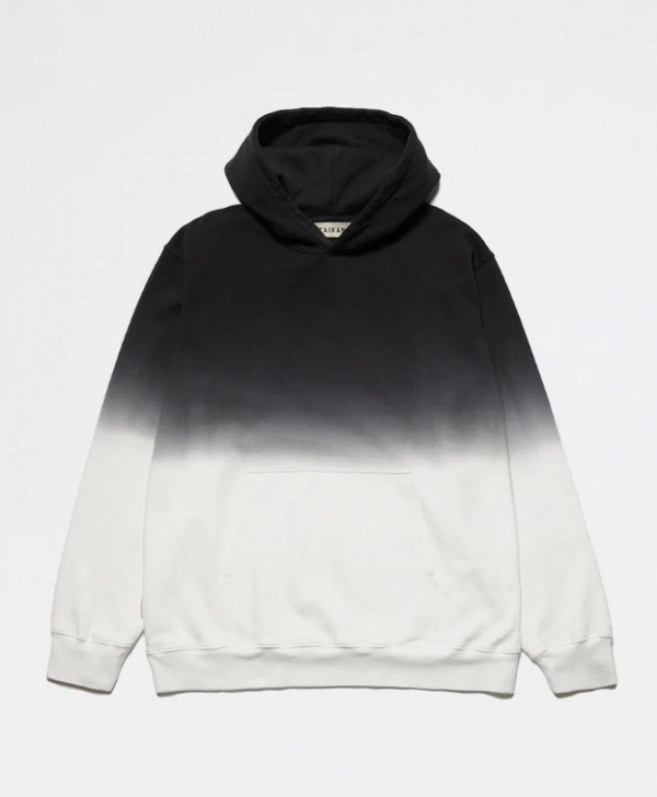 Hoodie Dip-dye Warna Monokrom Berbeda